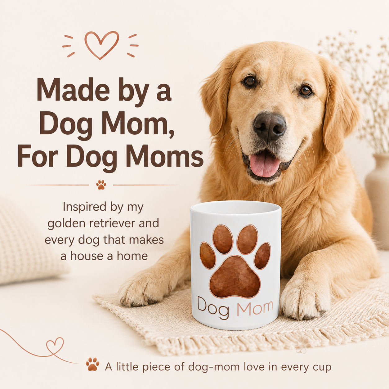 Dog Mom Paw Print Coffee Mug