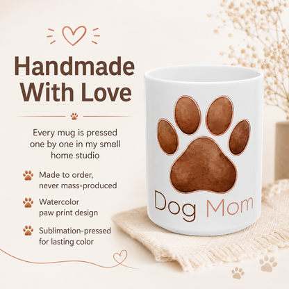 Dog Mom Paw Print Coffee Mug