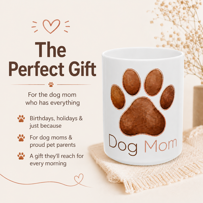 Dog Mom Paw Print Coffee Mug